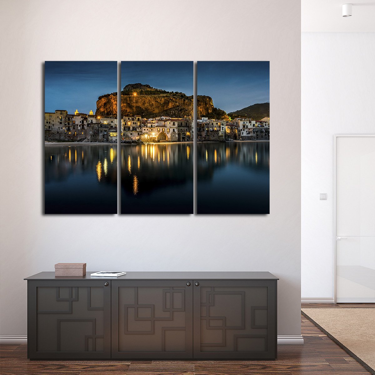 Sicily at Night Multi Panel Canvas Wall Art