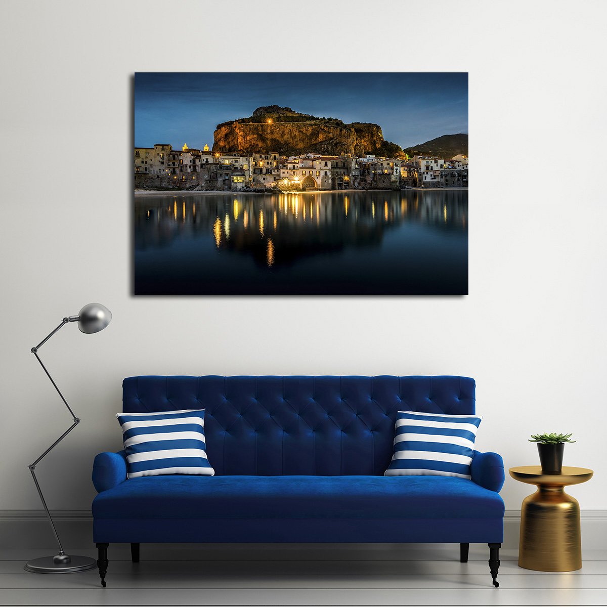 Sicily at Night Multi Panel Canvas Wall Art