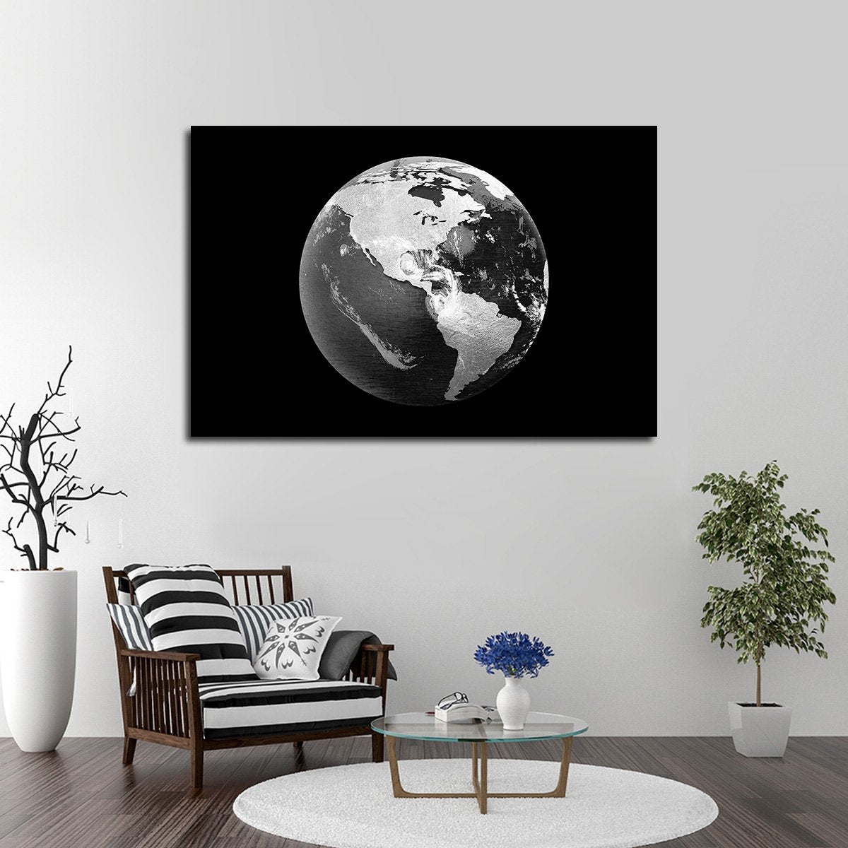 Silver Globe Multi Panel Canvas Wall Art