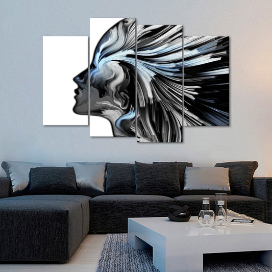Silver Profile Colors Multi Panel Canvas Wall Art