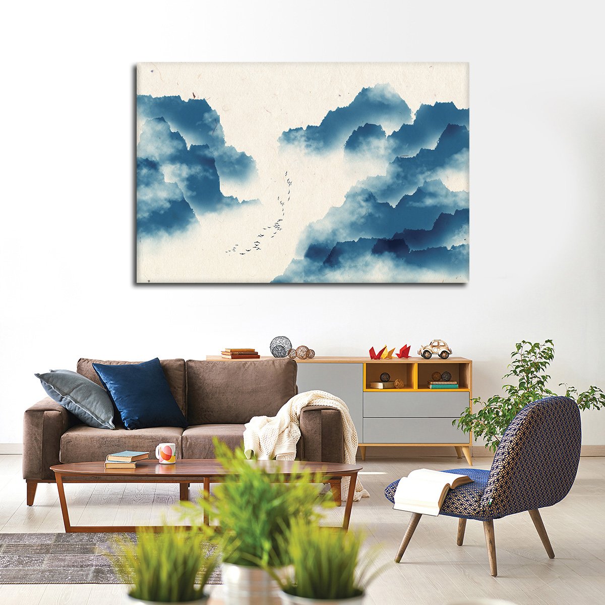 Simple Asian Landscape Multi Panel Canvas Wall Art