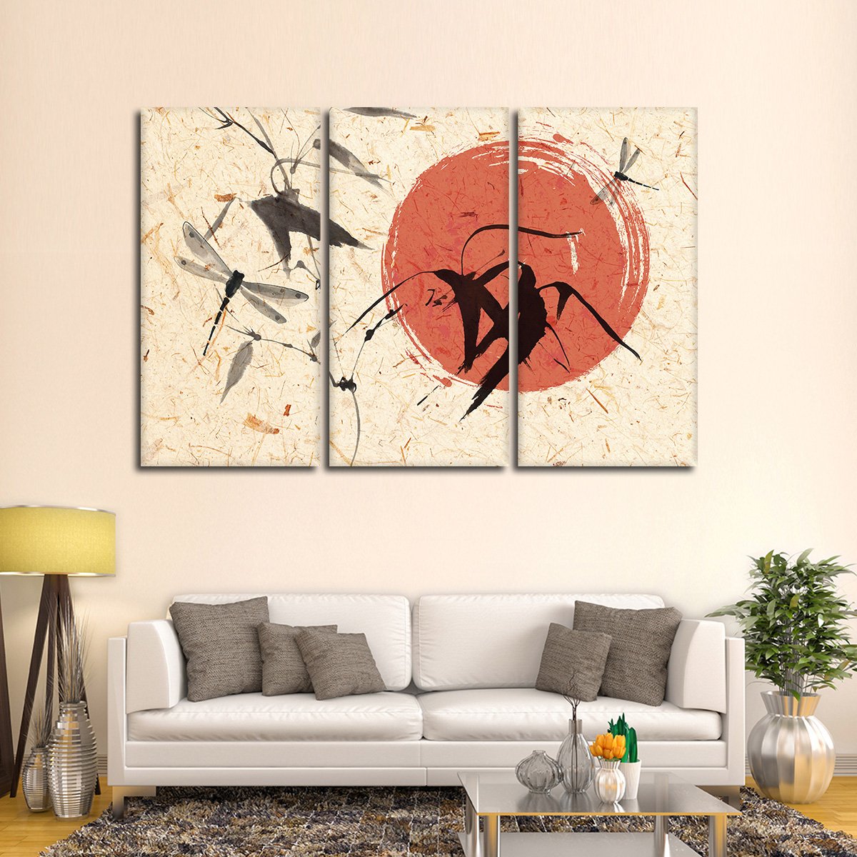 Simple Dragonfly Multi Panel Canvas Wall Art