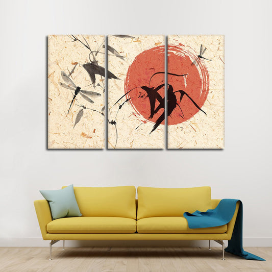 Simple Dragonfly Multi Panel Canvas Wall Art