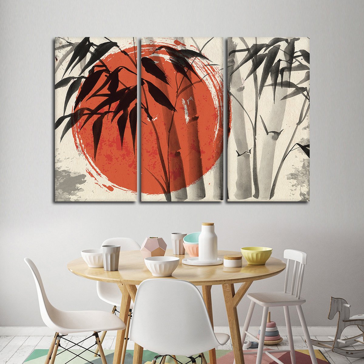 Simplistic Bamboo Multi Panel Canvas Wall Art