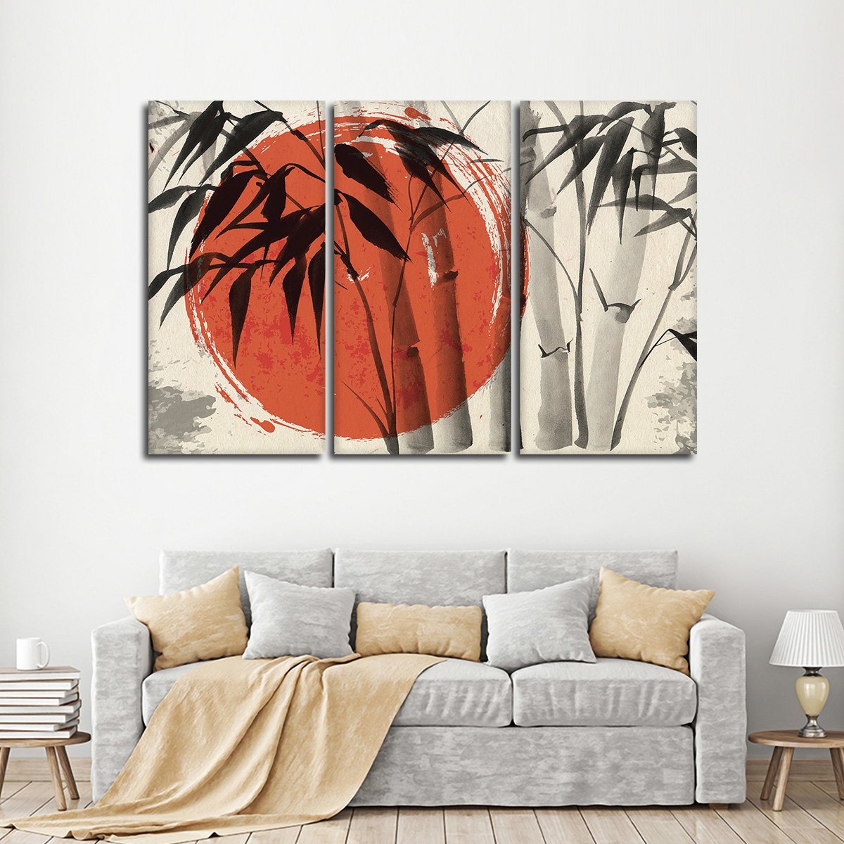 Simplistic Bamboo Multi Panel Canvas Wall Art
