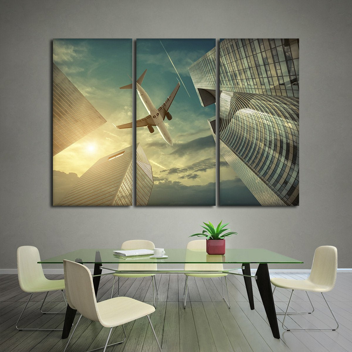 Skyscraper Flight Multi Panel Canvas Wall Art