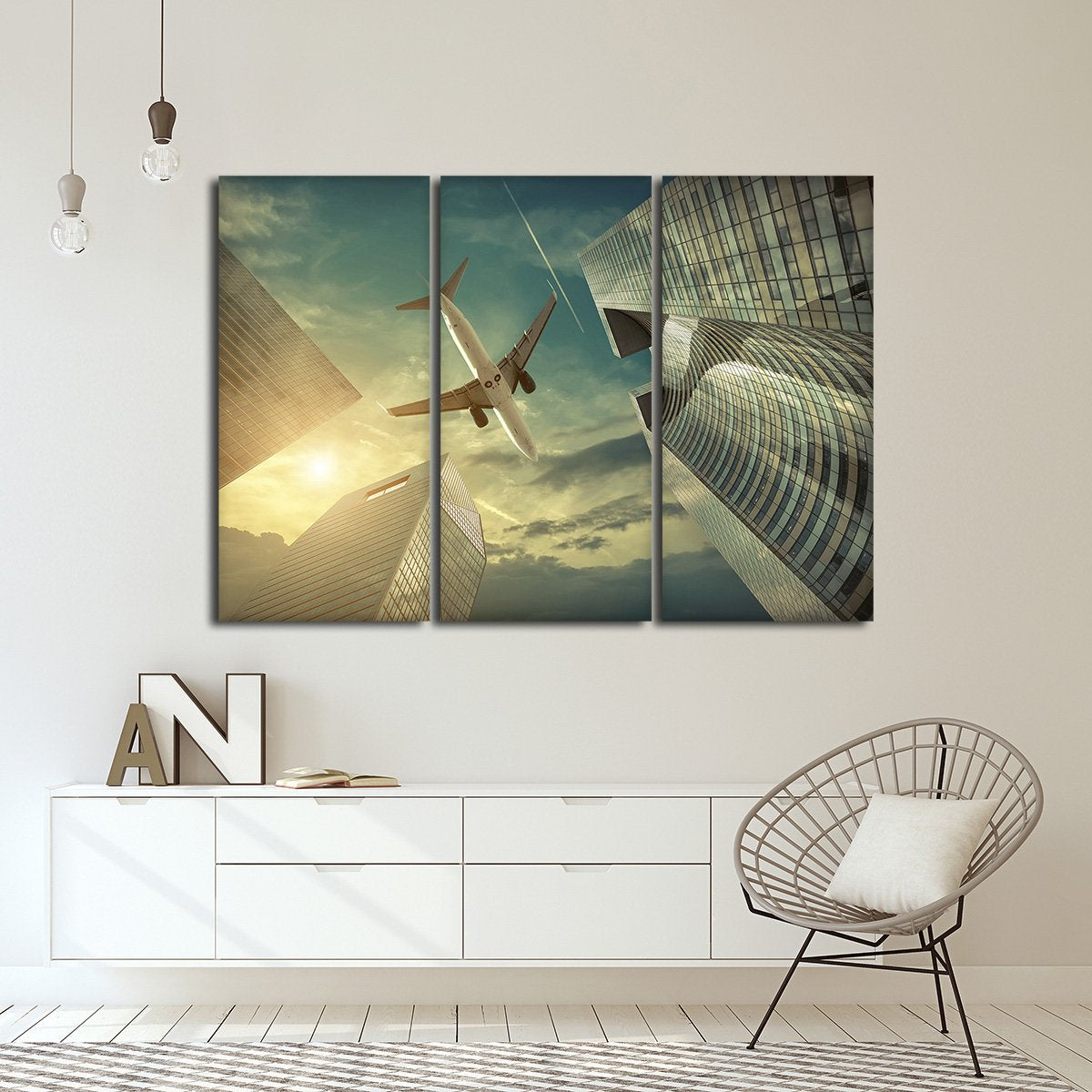 Skyscraper Flight Multi Panel Canvas Wall Art