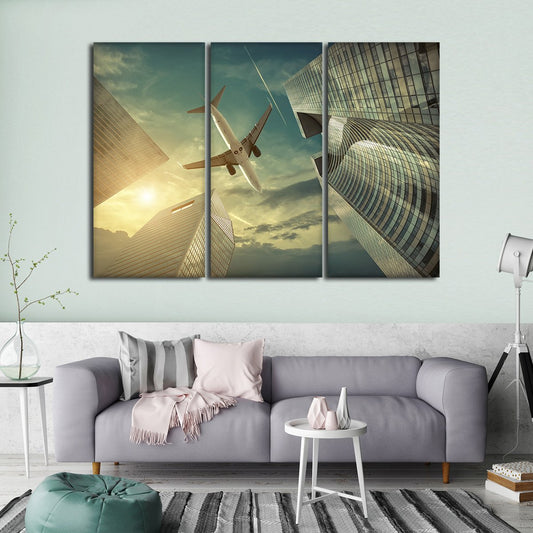 Skyscraper Flight Multi Panel Canvas Wall Art