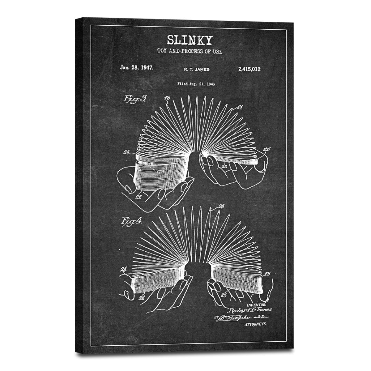 Slinky Patent BW Canvas Wall Art