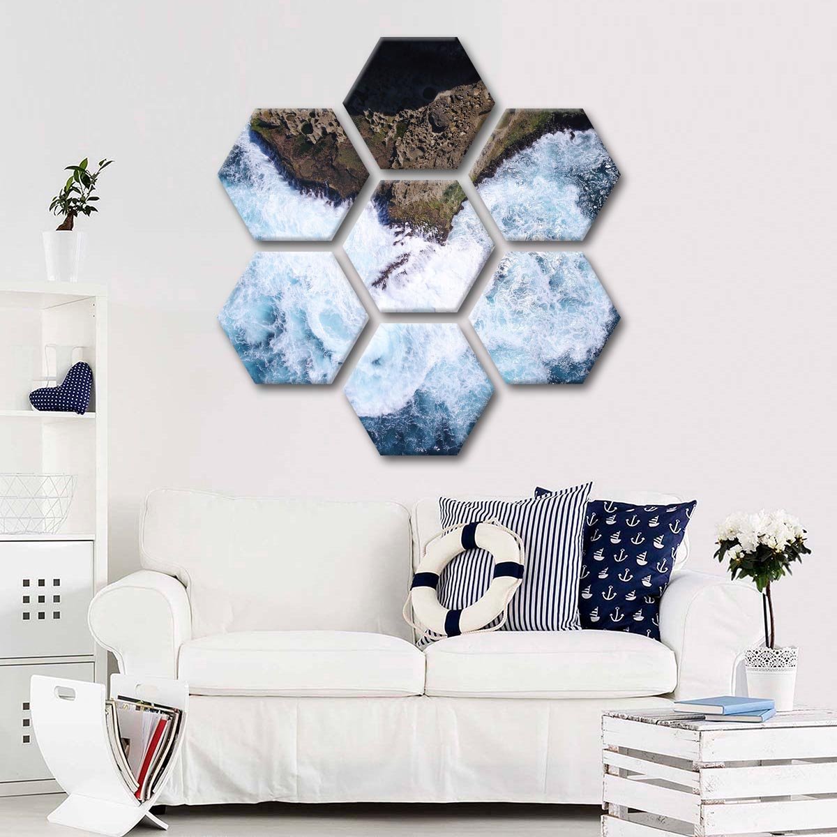 Smashing High Waves Multi Panel Canvas Wall Art