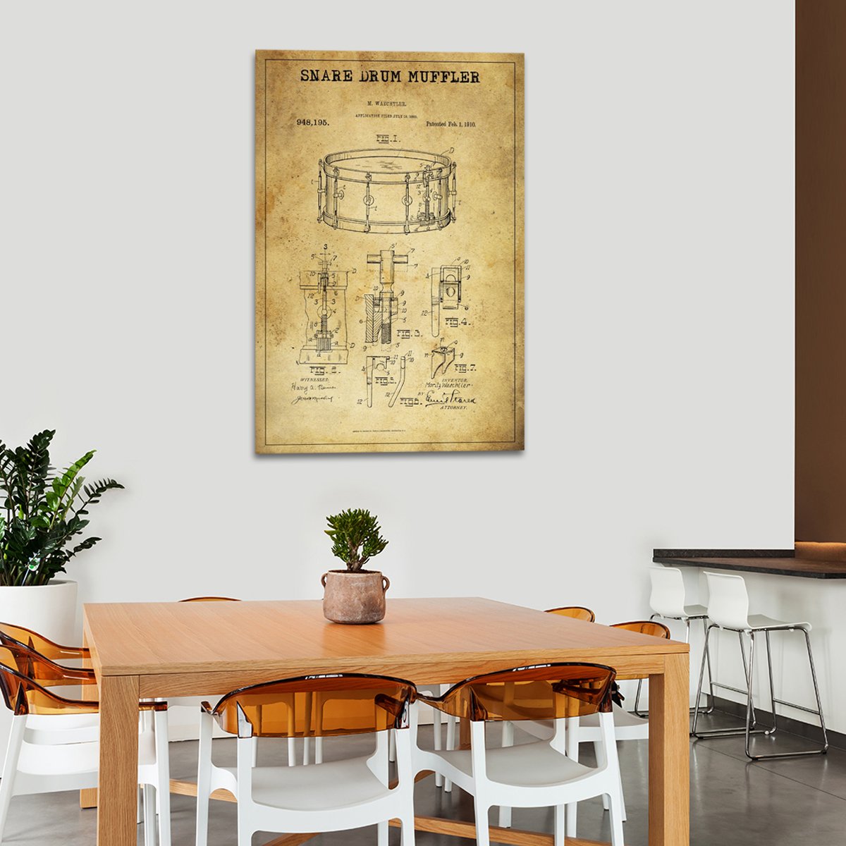 Snare Drum Muffler Patent Canvas Wall Art