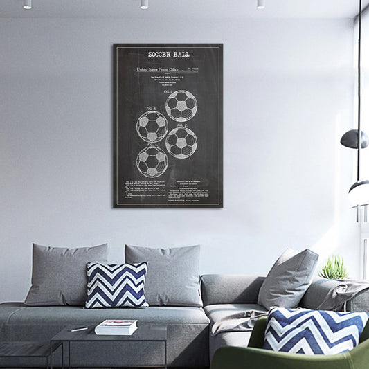Soccer Ball Patent BW Canvas Wall Art