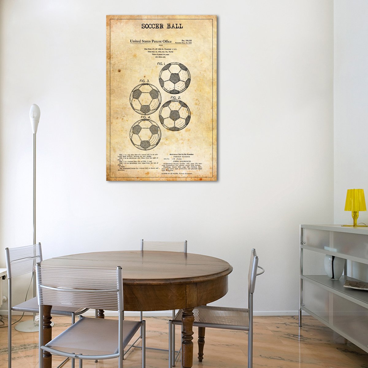 Soccer Ball Patent Canvas Wall Art