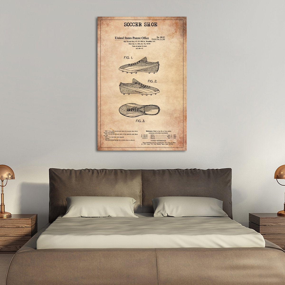 Soccer Shoe Patent Canvas Wall Art