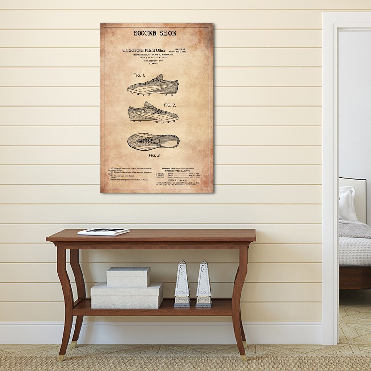 Soccer Shoe Patent Canvas Wall Art