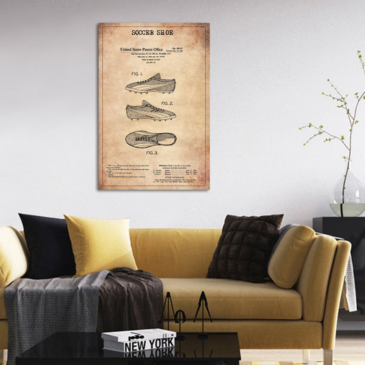 Soccer Shoe Patent Canvas Wall Art