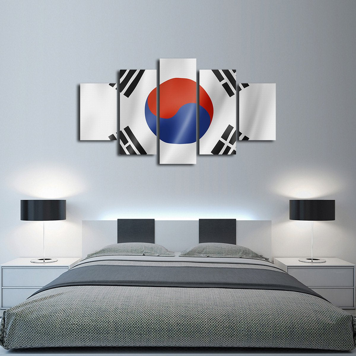South Korea Flag Multi Panel Canvas Wall Art