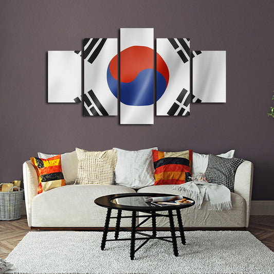 South Korea Flag Multi Panel Canvas Wall Art