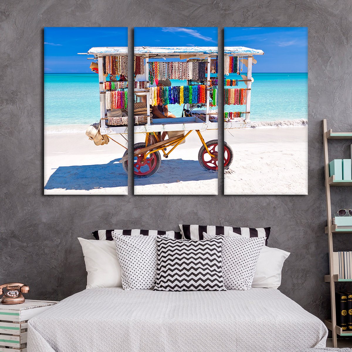 Souvenirs On The Beach Multi Panel Canvas Wall Art