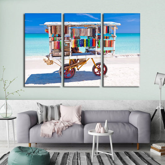 Souvenirs On The Beach Multi Panel Canvas Wall Art
