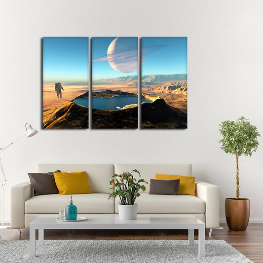 Space Crater Multi Panel Canvas Wall Art
