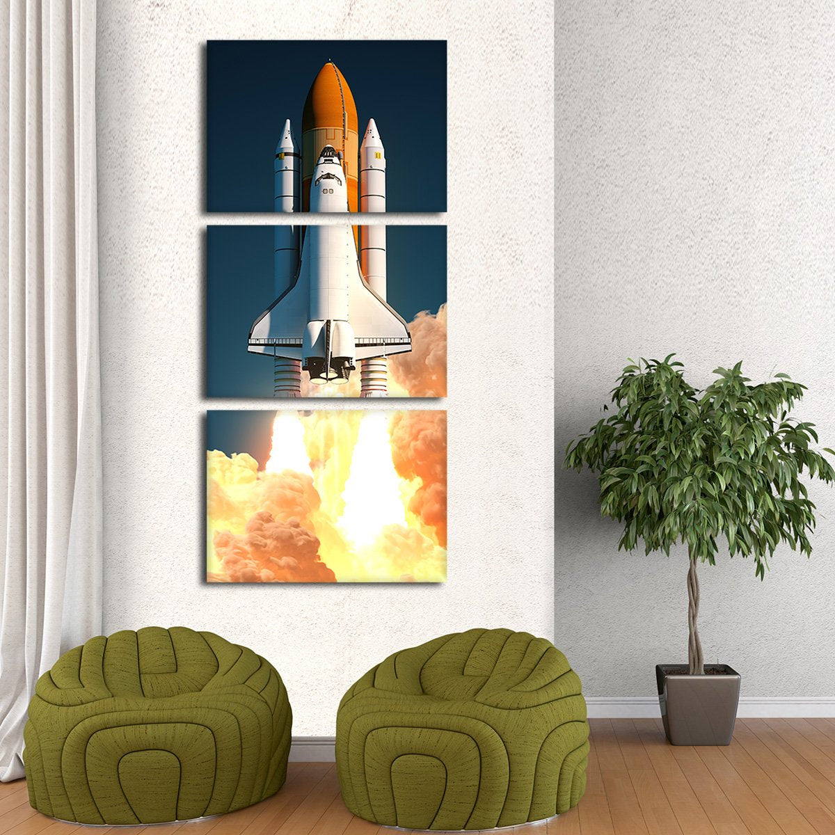 Space Shuttle Atlantis Multi Panel Canvas Wall Art