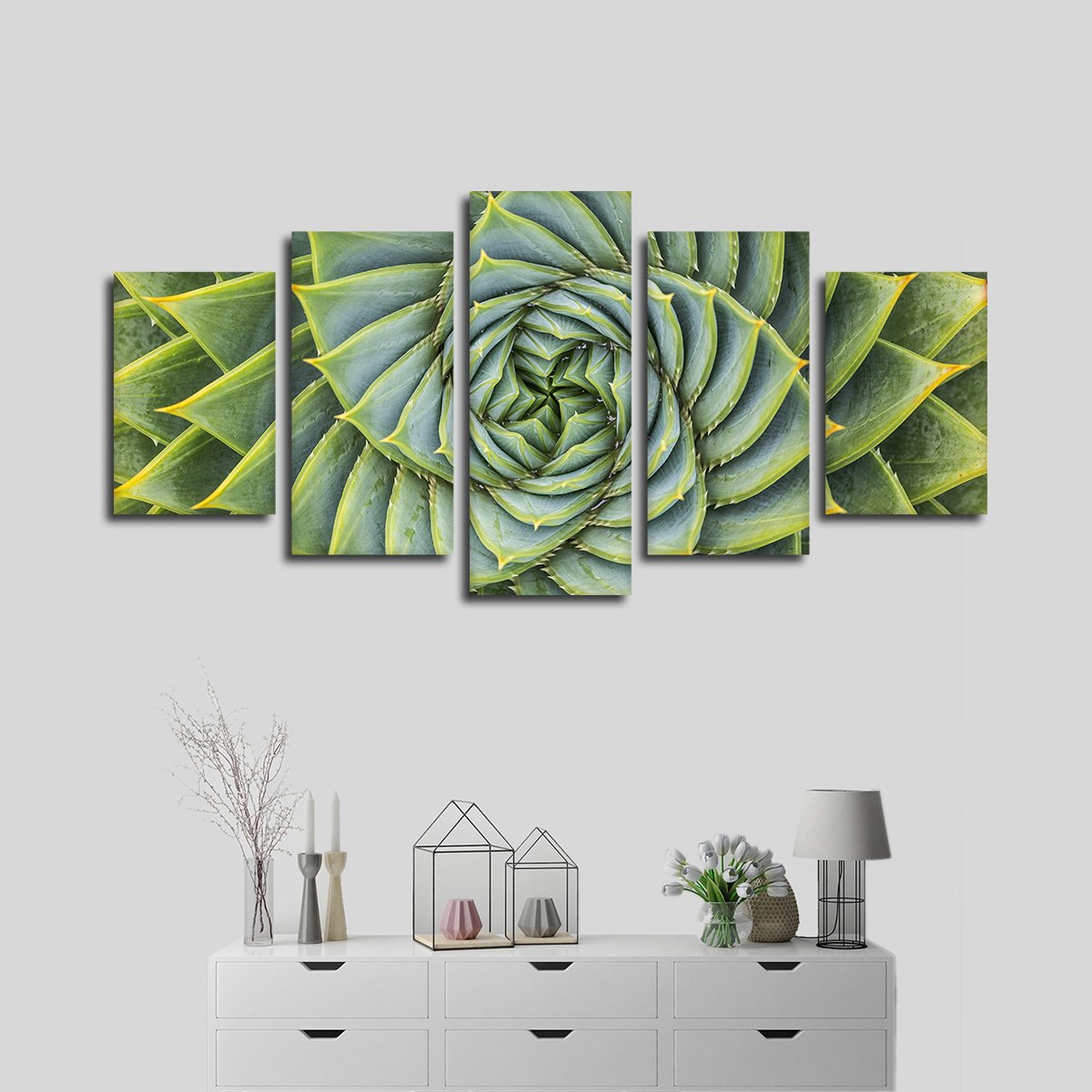 Spiral Aloe Multi Panel Canvas Wall Art