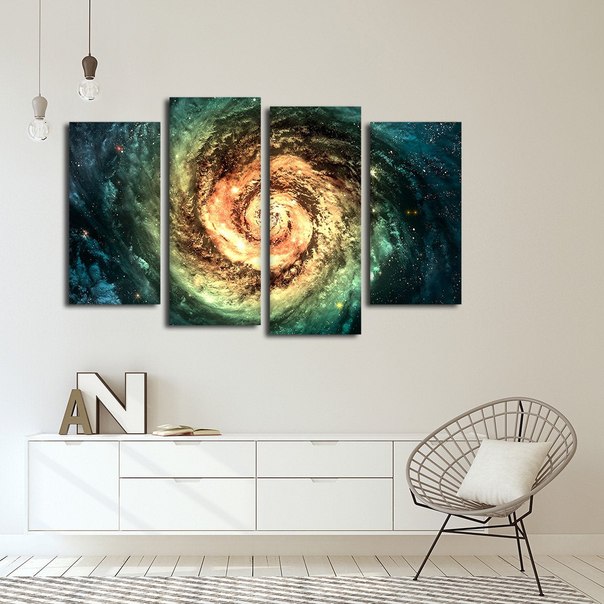 Spiral Galaxy Multi Panel Canvas Wall Art