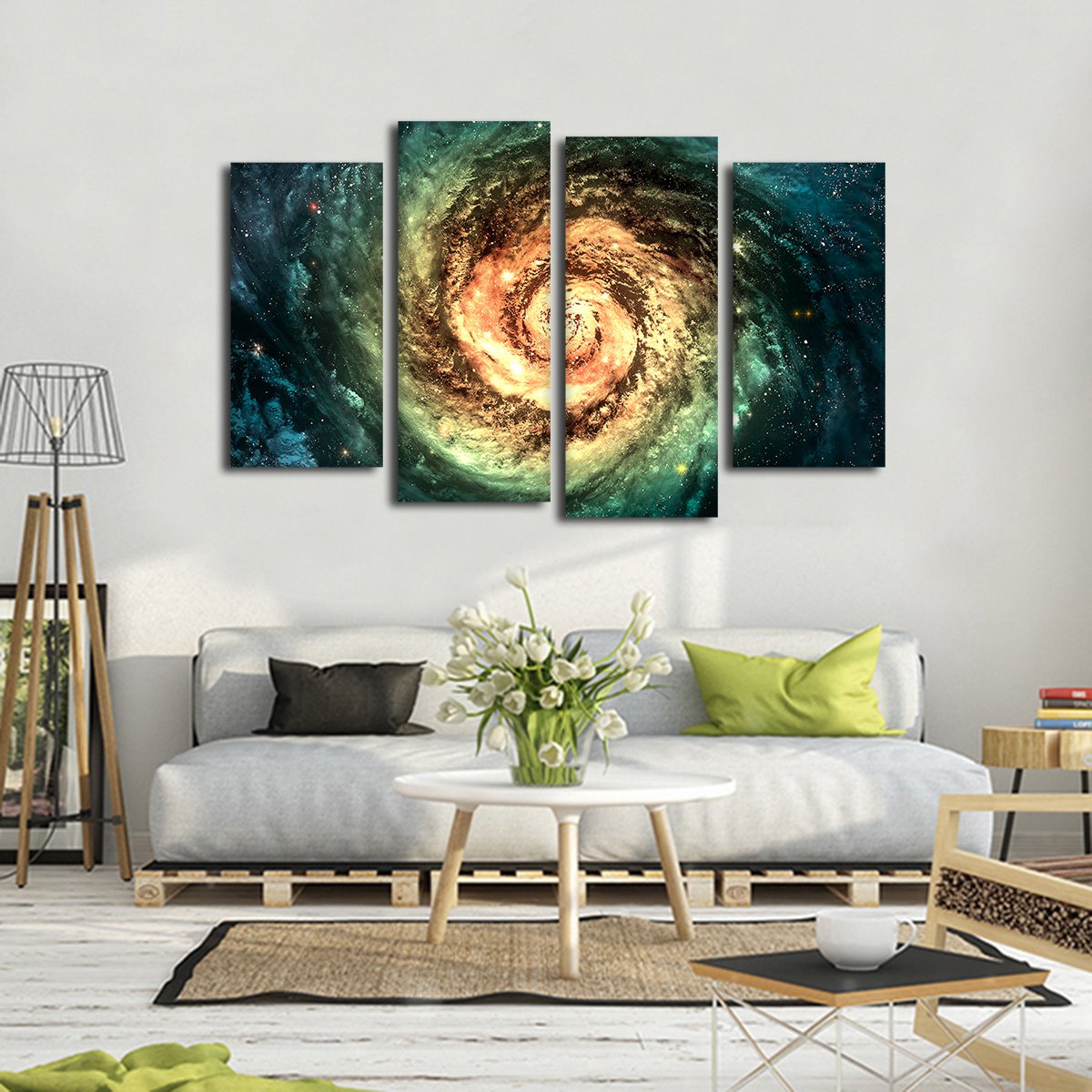 Spiral Galaxy Multi Panel Canvas Wall Art