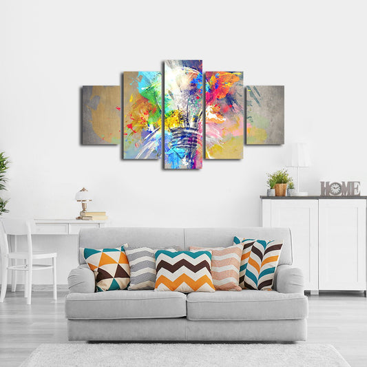 Splash Bulb Multi Panel Canvas Wall Art