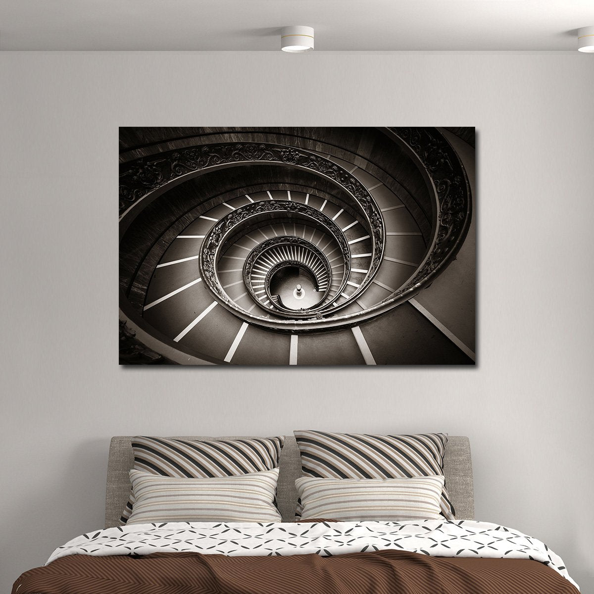 Staircase in Vatican Museum Multi Panel Canvas Wall Art