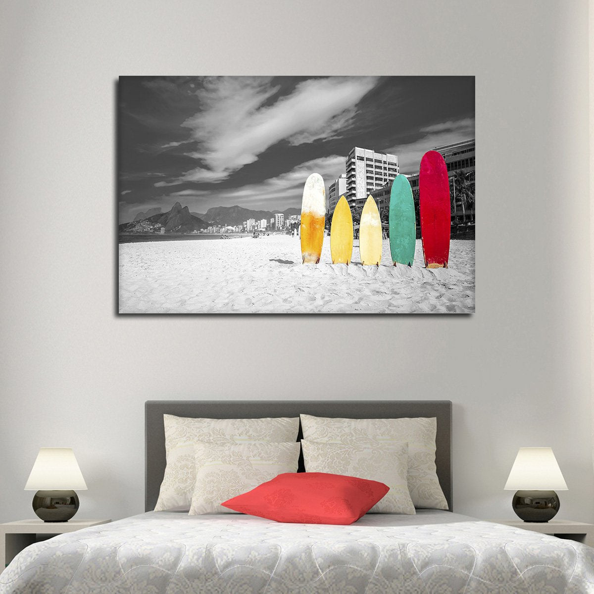 Standing Surfboards Pop Multi Panel Canvas Wall Art