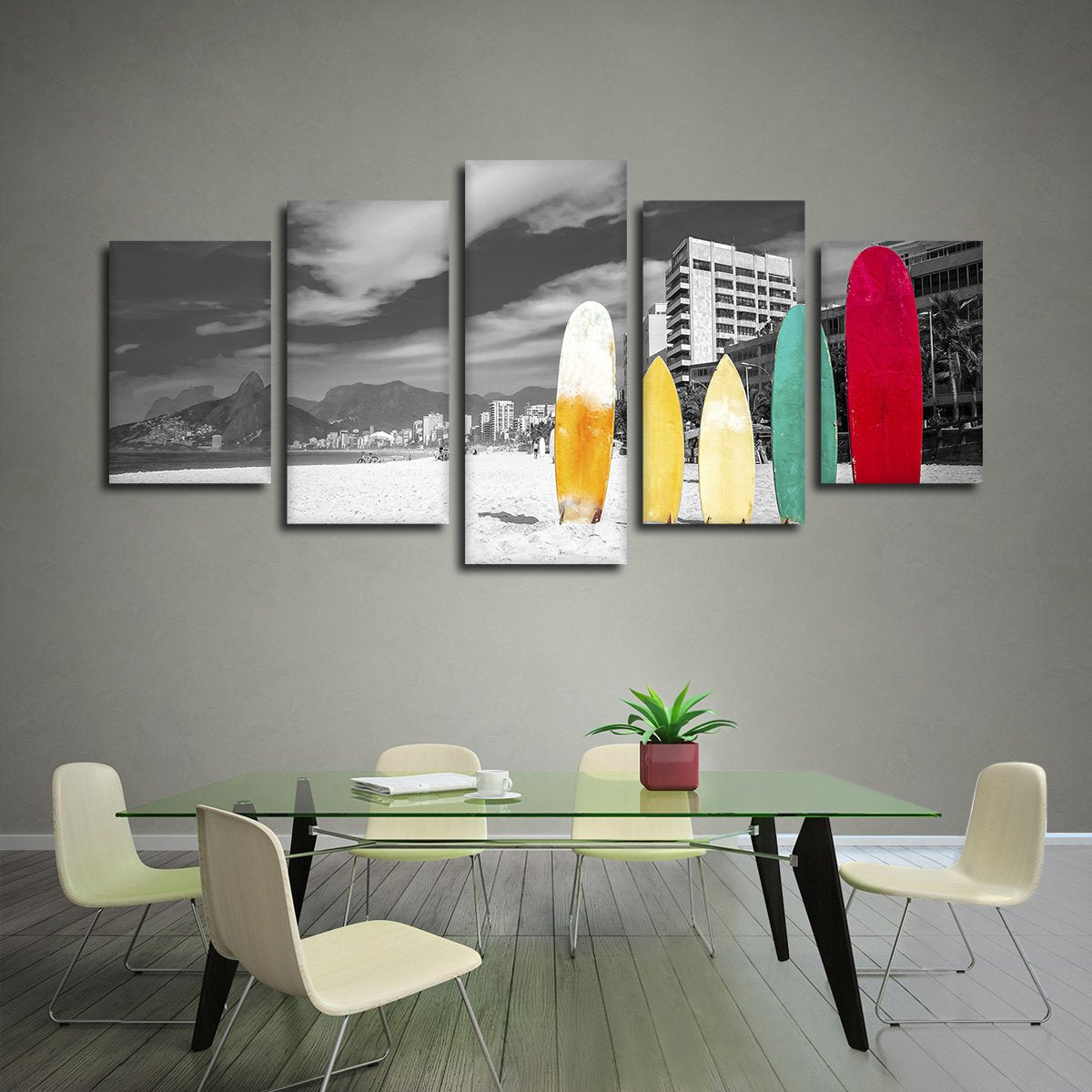 Standing Surfboards Pop Multi Panel Canvas Wall Art
