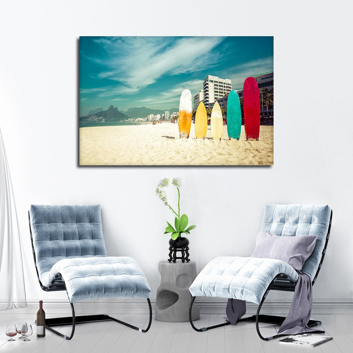 Standing Surfboards Multi Panel Canvas Wall Art