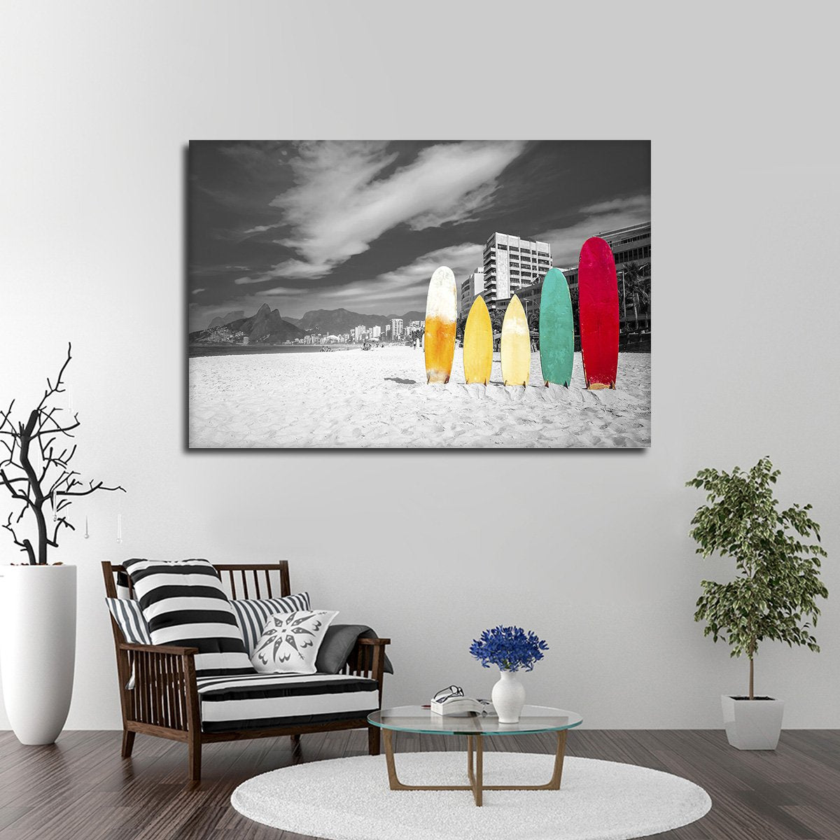 Standing Surfboards Pop Multi Panel Canvas Wall Art