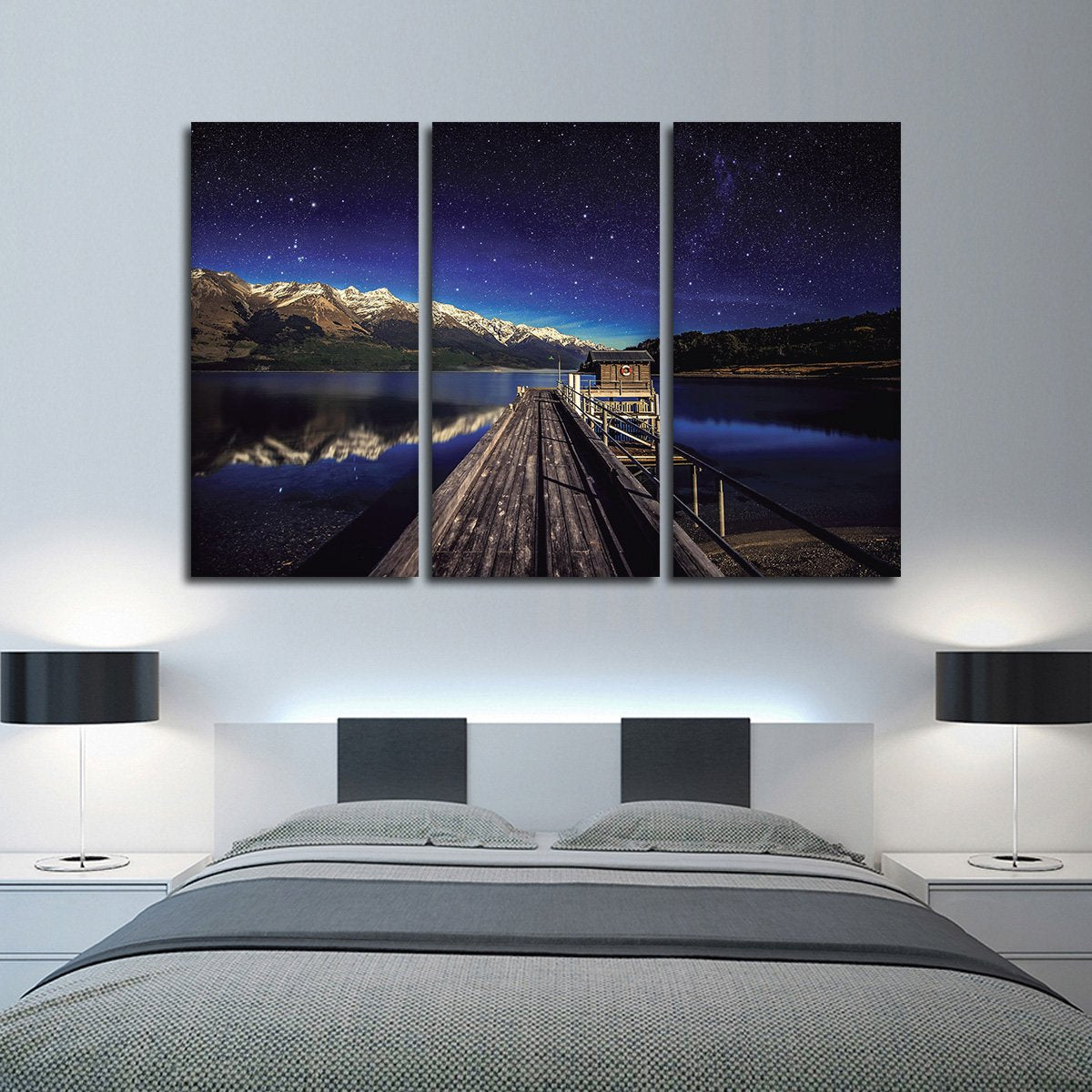 Starry Lake Multi Panel Canvas Wall Art