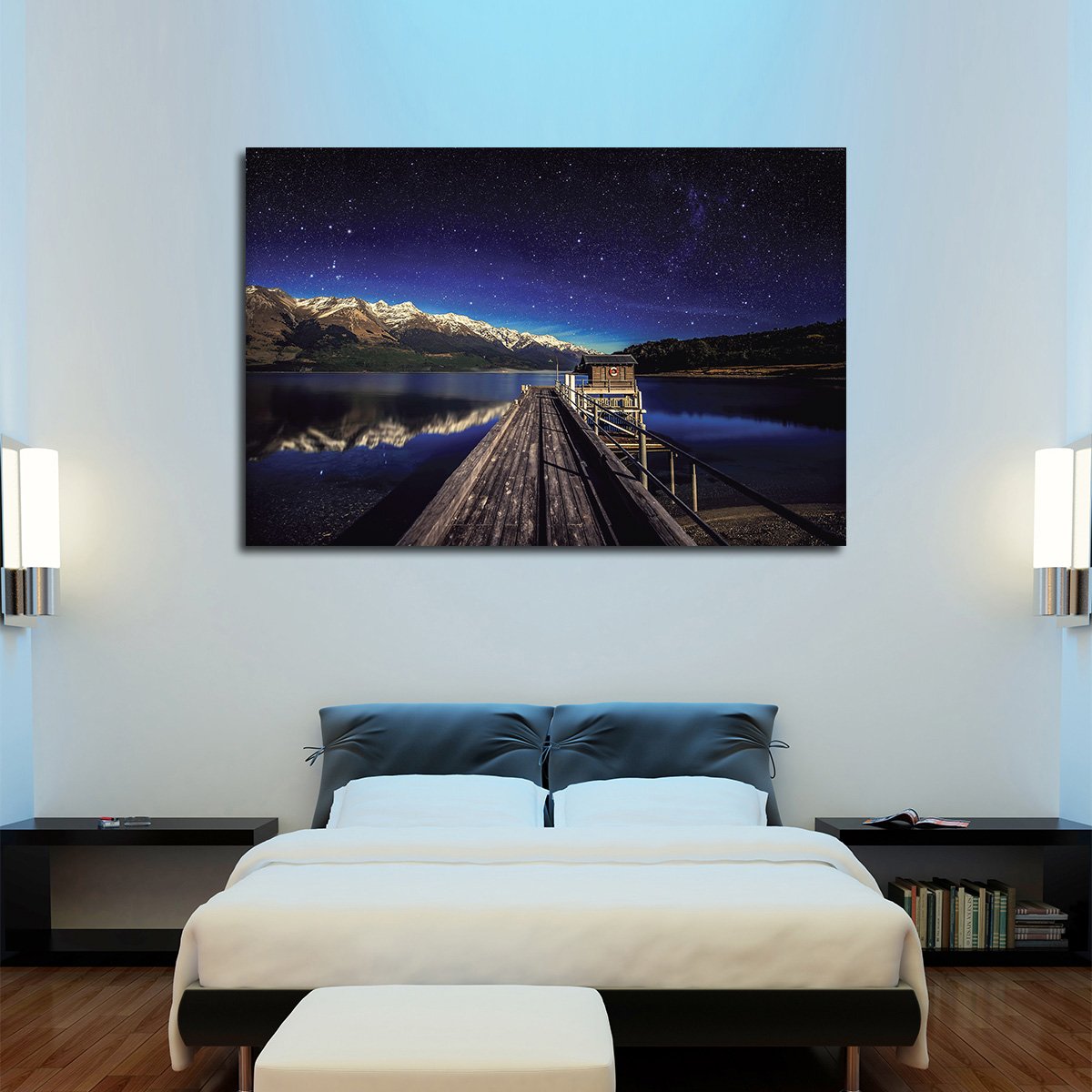 Starry Lake Multi Panel Canvas Wall Art