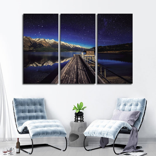 Starry Lake Multi Panel Canvas Wall Art