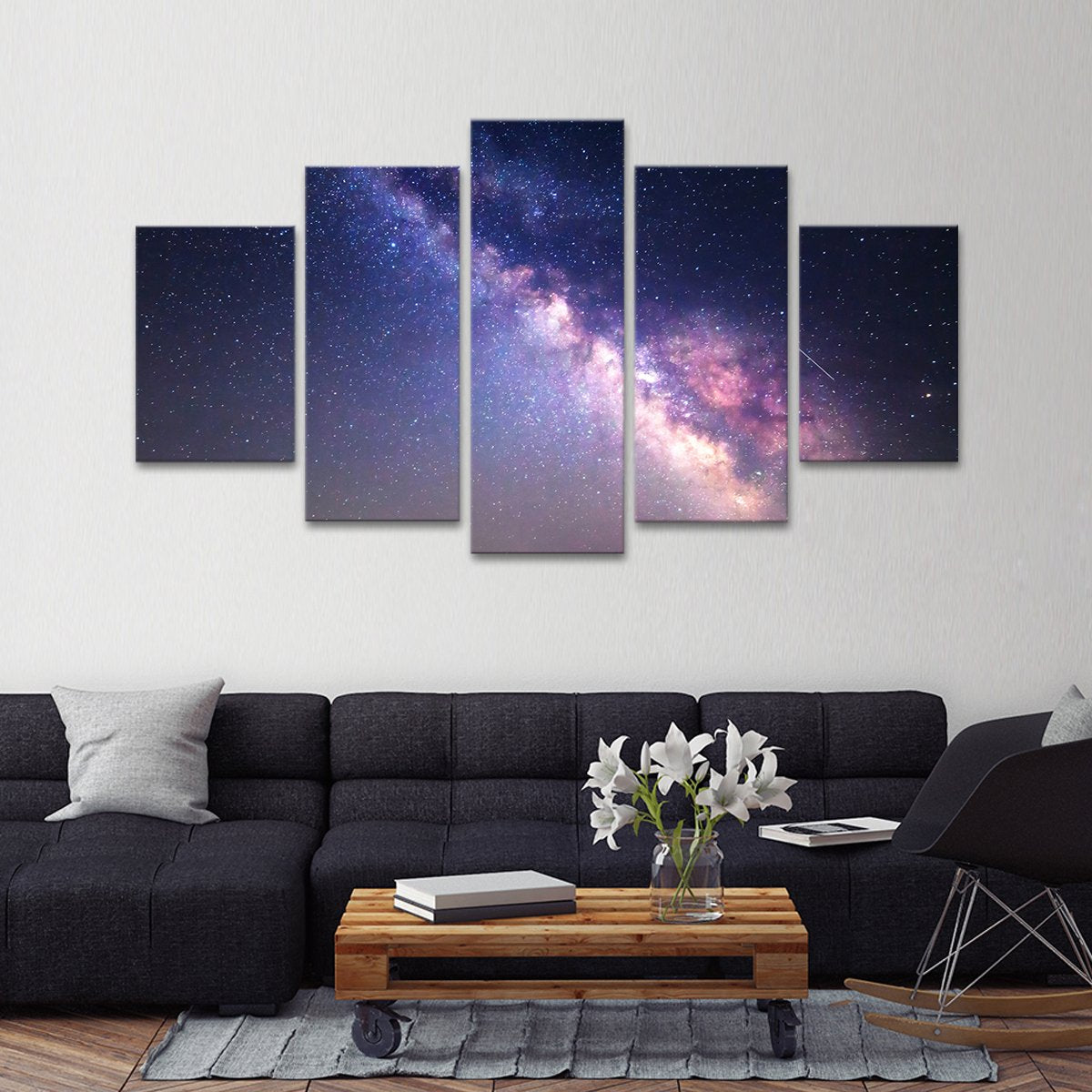 Starry Night Milky Way Multi Panel Canvas Wall Art