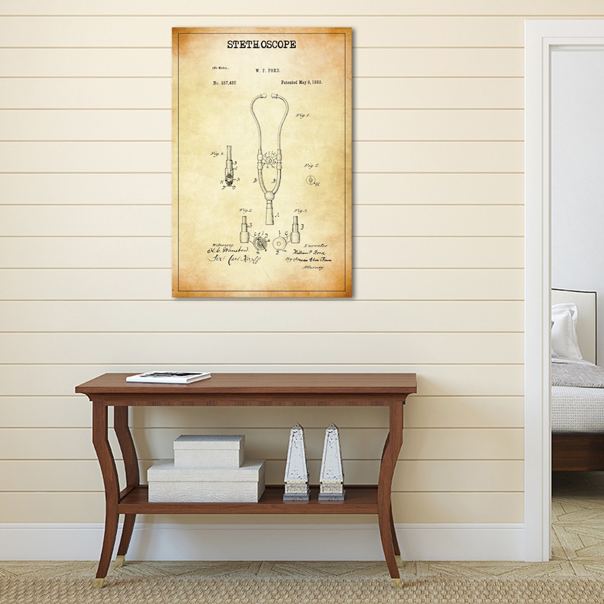 Stethoscope Patent Canvas Wall Art
