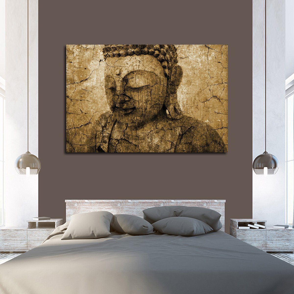 Stone Buddha Multi Panel Canvas Wall Art