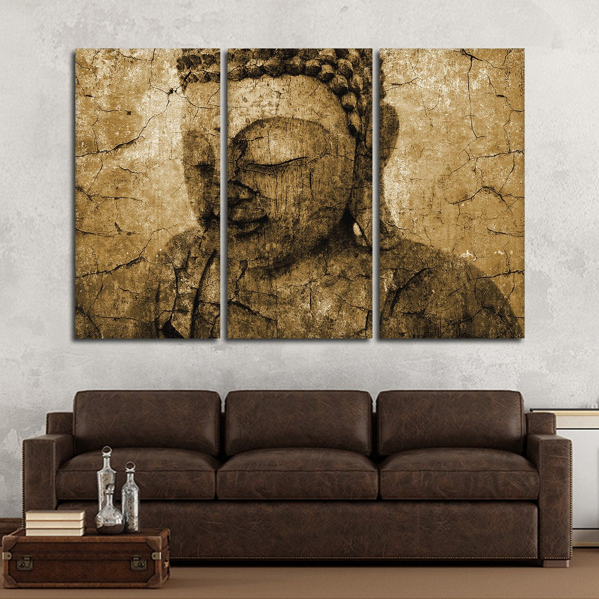 Stone Buddha Multi Panel Canvas Wall Art