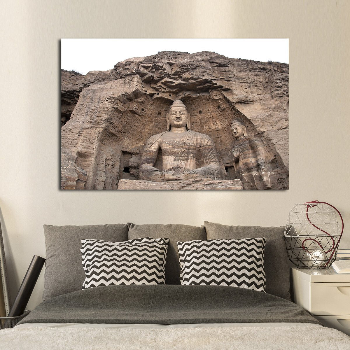 Stone Engraved Buddha Multi Panel Canvas Wall Art