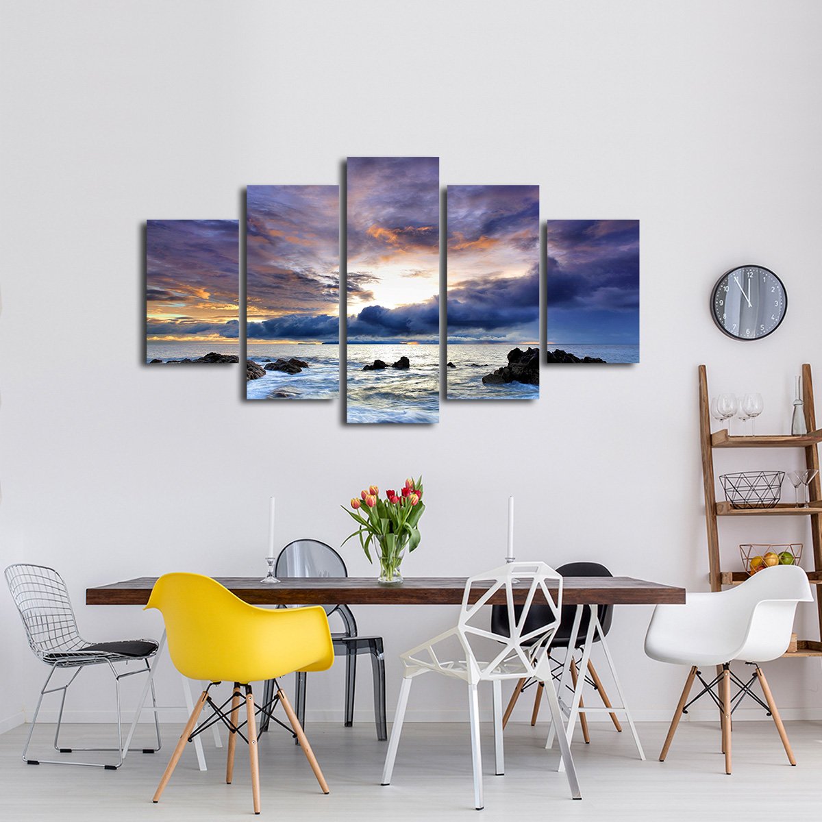 Storm At Cannon Beach Multi Panel Canvas Wall Art