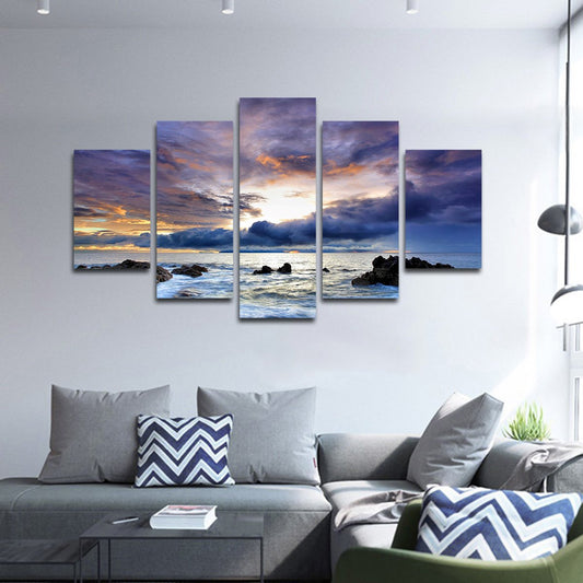 Storm At Cannon Beach Multi Panel Canvas Wall Art