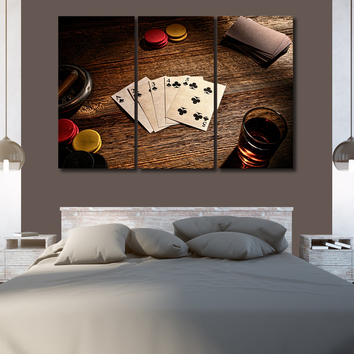 Straight Flush Multi Panel Canvas Wall Art