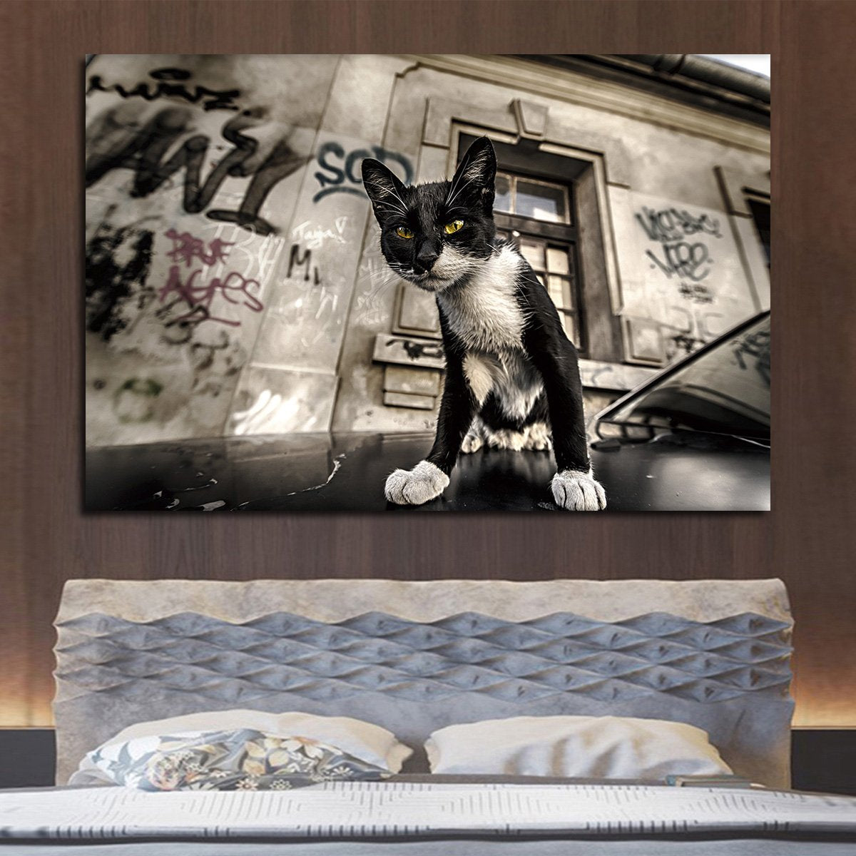 Street Cat Multi Panel Canvas Wall Art
