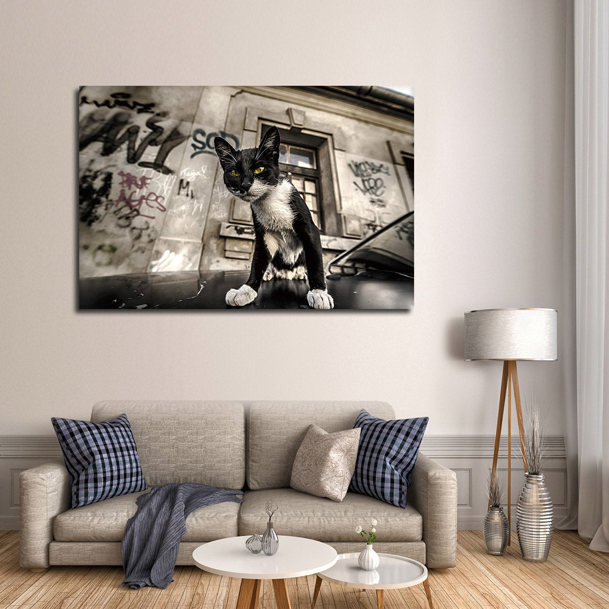 Street Cat Multi Panel Canvas Wall Art