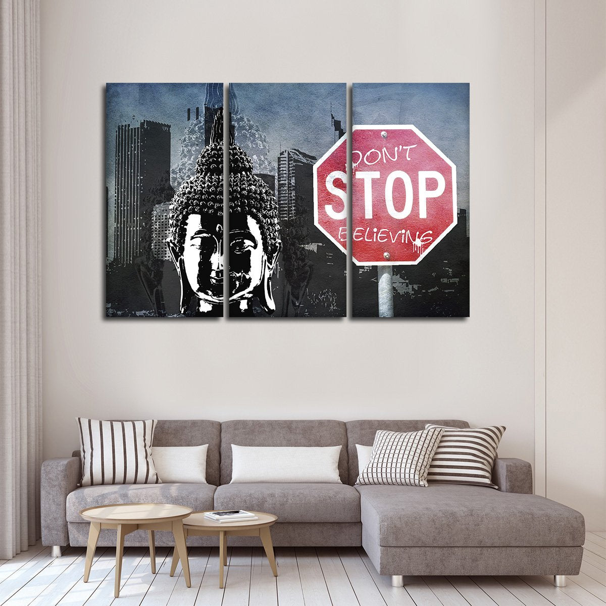 Strong Believer Buddha Multi Panel Canvas Wall Art