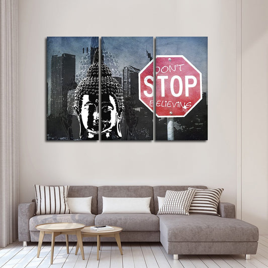 Strong Believer Buddha Multi Panel Canvas Wall Art